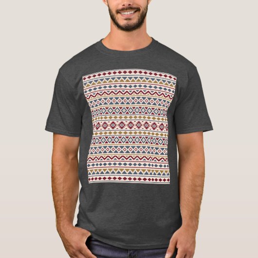 Aztec Essence II Ptn Red Blue Gold Creme T-Shirt (Vorderseite)