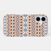 Aztec Essence Muster II Rust Blue Creme iPhone 16 Hülle (Rückseite (Horizontal))