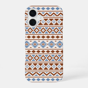 Aztec Essence Muster II Rust Blue Creme iPhone 16 Hülle
