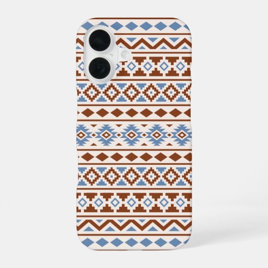 Aztec Essence Muster II Rust Blue Creme iPhone 16 Hülle (Rückseite)