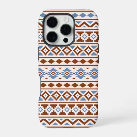 Aztec Essence Muster II Rust Blue Creme iPhone Hülle (Rückseite)