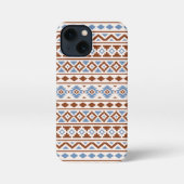Aztec Essence Muster II Rust Blue Creme iPhone Hülle (Rückseite)