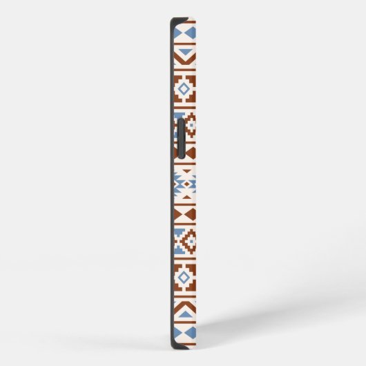Aztec Essence Muster II Rust Blue Creme iPhone Hülle (Rechte Seite)
