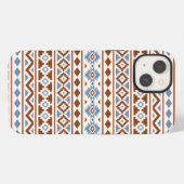 Aztec Essence Muster II Rust Blue Creme iPhone Hülle (Rückseite (Horizontal))