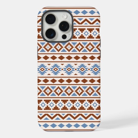 Aztec Essence Muster II Rust Blue Creme iPhone Hülle (Rückseite)