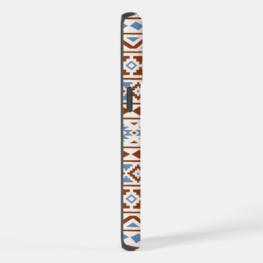 Aztec Essence Muster II Rust Blue Creme iPhone Hülle (Rechte Seite)