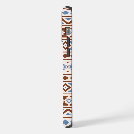 Aztec Essence Muster II Rust Blue Creme iPhone Hülle (Linke Seite)