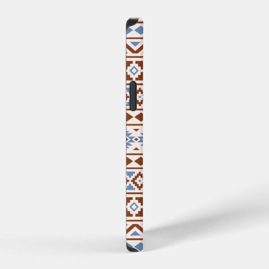 Aztec Essence Muster II Rust Blue Creme iPhone Hülle (Rechte Seite)