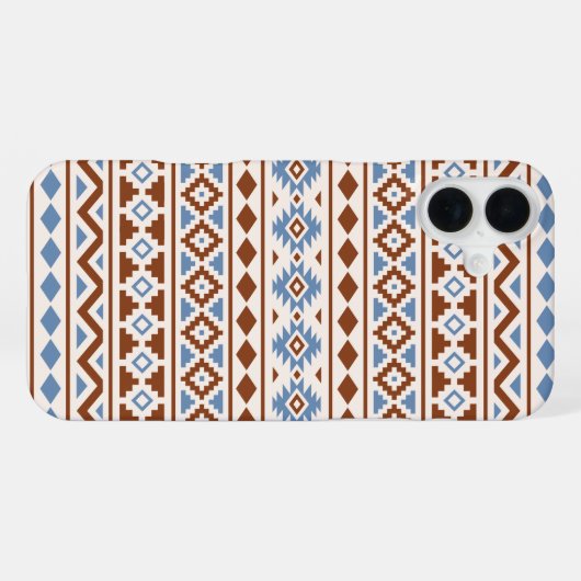 Aztec Essence Muster II Rust Blue Creme iPhone Hülle (Rückseite (Horizontal))