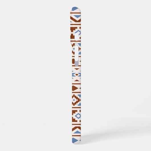 Aztec Essence Muster II Rust Blue Creme iPhone Hülle (Linke Seite)