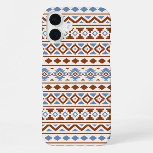 Aztec Essence Muster II Rust Blue Creme iPhone Hülle (Rückseite)