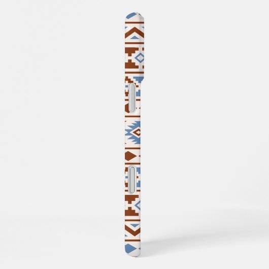 Aztec Essence Muster II Rust Blue Creme iPhone Hülle (Rechte Seite)