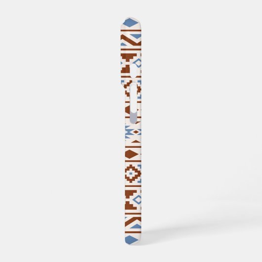 Aztec Essence Muster II Rust Blue Creme iPhone Hülle (Linke Seite)