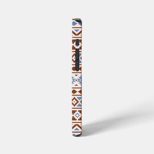 Aztec Essence Muster II Rust Blue Creme iPhone Hülle (Linke Seite)