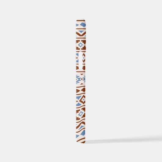Aztec Essence Muster II Rust Blue Creme iPhone Hülle (Rechte Seite)