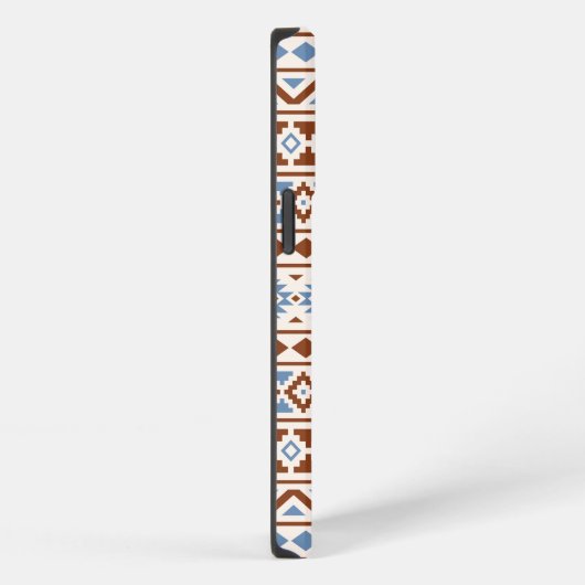Aztec Essence Muster II Rust Blue Creme iPhone Hülle (Rechte Seite)