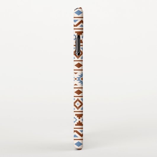 Aztec Essence Muster II Rust Blue Creme iPhone Hülle (Rechte Seite)