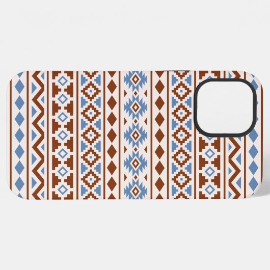 Aztec Essence Muster II Rust Blue Creme iPhone Hülle (Rückseite (Horizontal))
