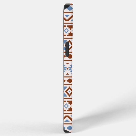 Aztec Essence Muster II Rust Blue Creme iPhone Hülle (Rechte Seite)