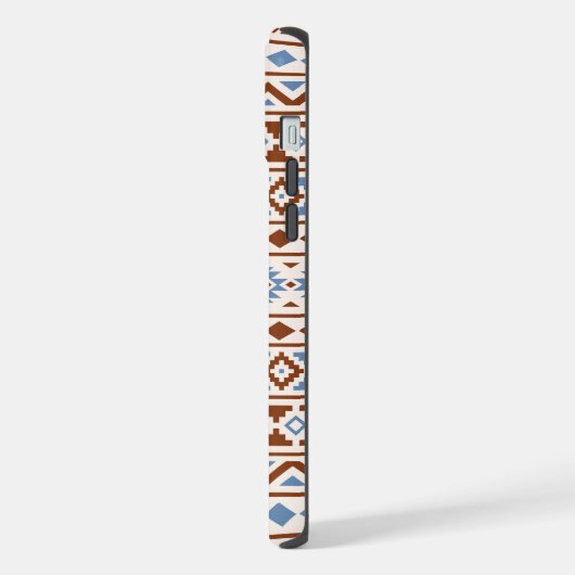 Aztec Essence Muster II Rust Blue Creme iPhone Hülle (Linke Seite)