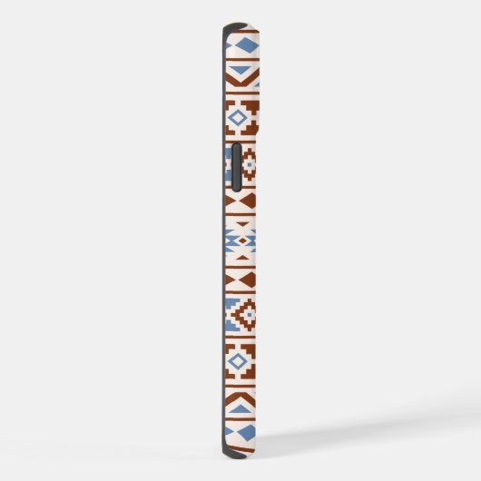 Aztec Essence Muster II Rust Blue Creme iPhone Hülle (Rechte Seite)