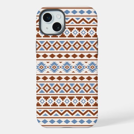 Aztec Essence Muster II Rust Blue Creme iPhone Hülle (Rückseite)