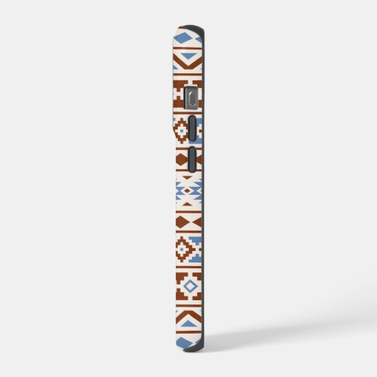 Aztec Essence Muster II Rust Blue Creme iPhone Hülle (Linke Seite)