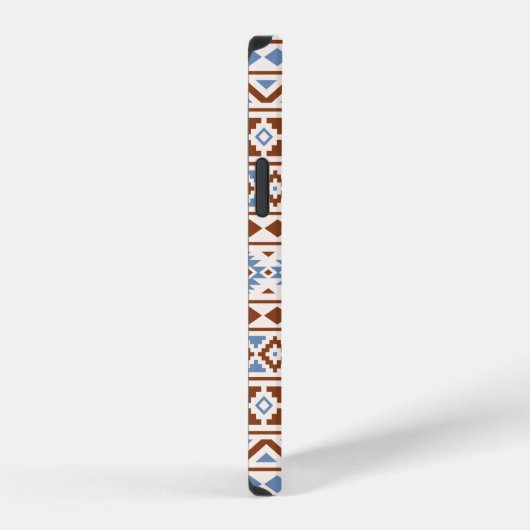 Aztec Essence Muster II Rust Blue Creme iPhone Hülle (Rechte Seite)