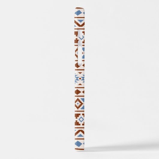 Aztec Essence Muster II Rust Blue Creme iPhone Hülle (Linke Seite)
