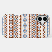 Aztec Essence Muster II Rust Blue Creme iPhone Hülle (Rückseite (Horizontal))