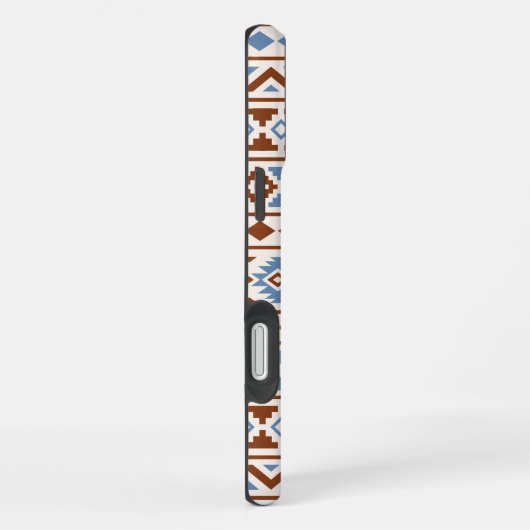 Aztec Essence Muster II Rust Blue Creme iPhone Hülle (Rechte Seite)