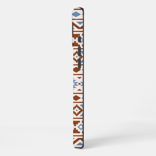 Aztec Essence Muster II Rust Blue Creme iPhone Hülle (Linke Seite)