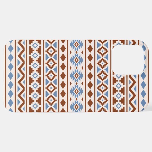 Aztec Essence Muster II Rust Blue Creme iPhone Hülle (Hinten horizontal)