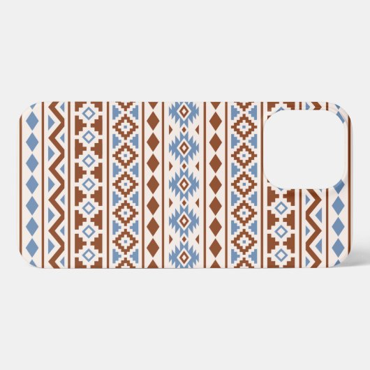 Aztec Essence Muster II Rust Blue Creme iPhone Hülle (Rückseite (Horizontal))