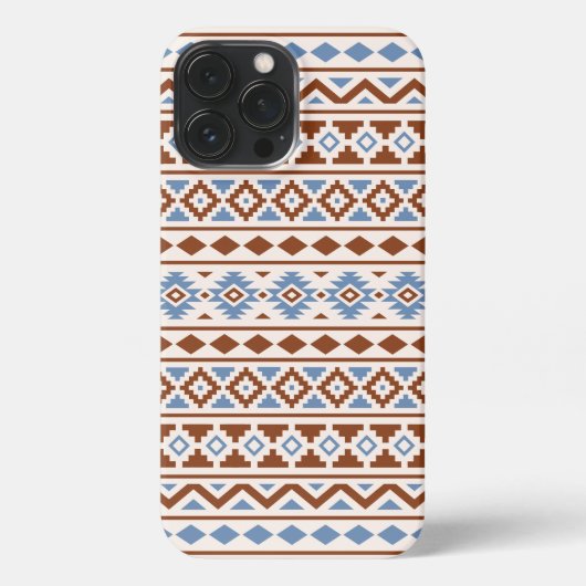 Aztec Essence Muster II Rust Blue Creme iPhone Hülle (Rückseite)