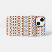 Aztec Essence Muster II Rust Blue Creme iPhone Hülle (Rückseite (Horizontal))