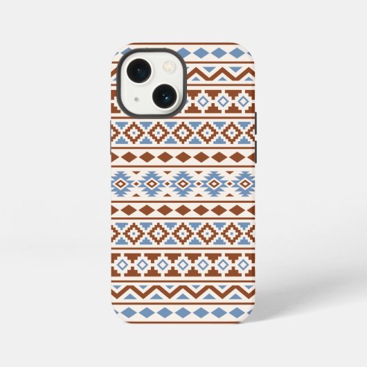 Aztec Essence Muster II Rust Blue Creme iPhone Hülle (Rückseite)