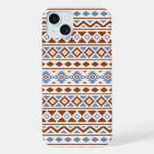 Aztec Essence Muster II Rust Blue Creme iPhone Hülle (Rückseite)