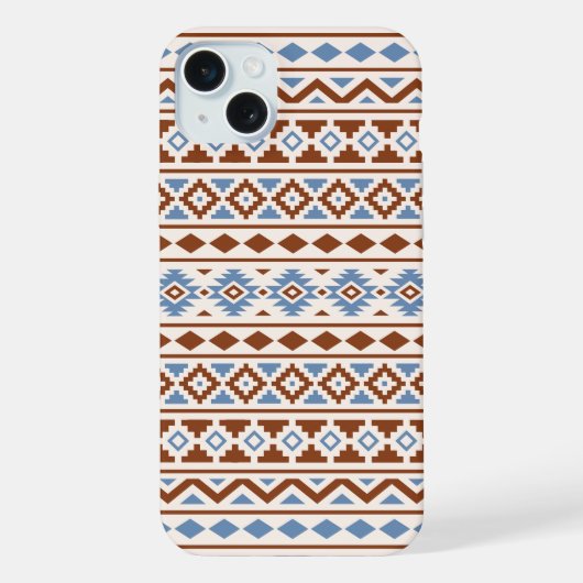 Aztec Essence Muster II Rust Blue Creme iPhone Hülle (Rückseite)