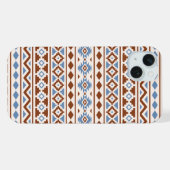 Aztec Essence Muster II Rust Blue Creme iPhone Hülle (Rückseite (Horizontal))