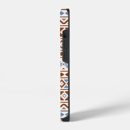 Aztec Essence Muster II Rust Blue Creme iPhone Hülle (Linke Seite)
