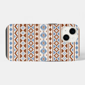 Aztec Essence Muster II Rust Blue Creme iPhone Hülle (Rückseite (Horizontal))
