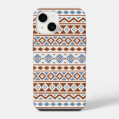 Aztec Essence Muster II Rust Blue Creme iPhone Hülle (Rückseite)