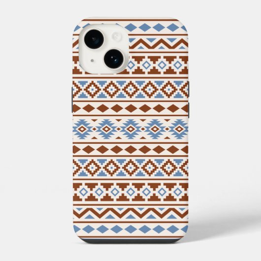 Aztec Essence Muster II Rust Blue Creme iPhone Hülle (Rückseite)