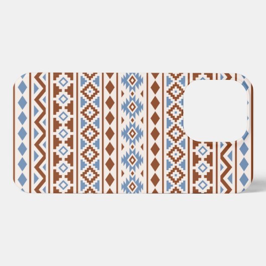Aztec Essence Muster II Rust Blue Creme iPhone Hülle (Rückseite (Horizontal))