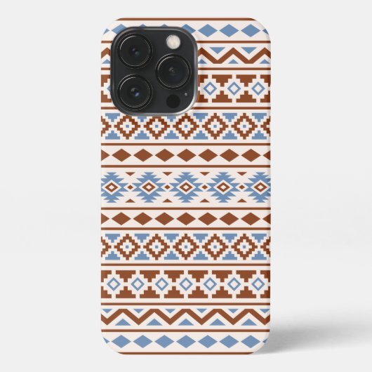 Aztec Essence Muster II Rust Blue Creme iPhone Hülle (Rückseite)