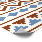 Aztec Essence Muster II Rust Blue Creme Poster (Ecke)