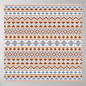 Aztec Essence Muster II Rust Blue Creme Poster (Vorne)