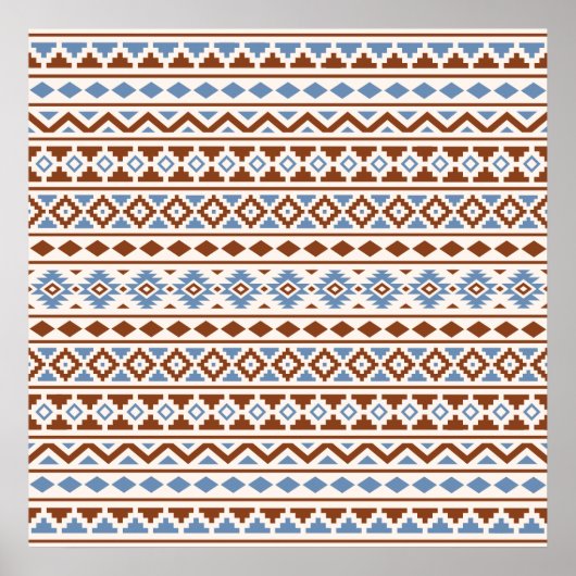 Aztec Essence Muster II Rust Blue Creme Poster (Vorne)
