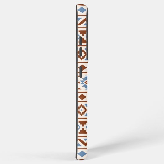 Aztec Essence Muster II Rust Blue Creme Samsung Galaxy Hülle (Rechte Seite)